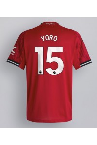 Manchester United Leny Yoro #15 Jalkapallovaatteet Kotipaita 2025-26 Lyhythihainen